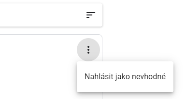 tlačítko "nahlásit jako nevhodné"